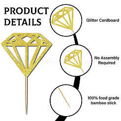 Tortenaufsätze aus Papier und Glitzerpailletten mit Bambusstab&nbsp;DIY-WH20087-008