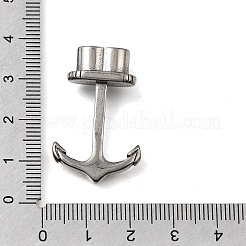 304ステンレススチールアンカーフック留め具  レザーコードブレスレット作り用  アンティークシルバー  32x20.5x7.5mm  穴：10.5x5.5mm&nbsp;STAS-F356-11AS-02