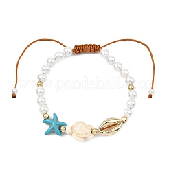 Geflochtene Armbänder aus gefärbtem synthetischem Türkis&nbsp;BJEW-JB13806