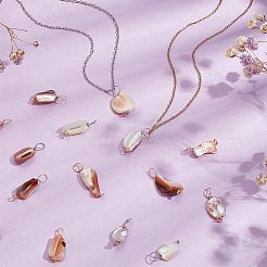 60 шт. 2 цвета натуральные морские ракушки-самородки подвески&nbsp;FIND-AR0005-68