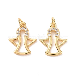 Подвески из латуни с микропаве из прозрачного кубического циркония&nbsp;KK-G435-14G