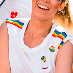 7 шт. 7 стиля эмалевых значков с радужной тематикой&nbsp;JEWB-FP0001-05