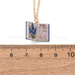 Collane da donna con ciondolo a forma di libro in ottone smaltato&nbsp;KK-CBAF5B9-01G-07