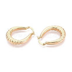 U-образные латунные серьги-кольца EJEW-T047-105G