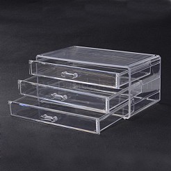 Три слоя прямоугольник формы акриловые контейнеры для хранения шарика CON-L005-02