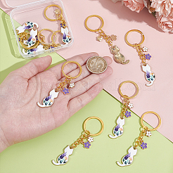 10шт. брелок для ключей с изображением кота из эмалированного сплава KEYC-NB00015