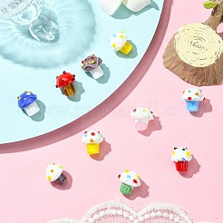 10шт 10 цвета бусины ручной работы с неровностями лэмпворк&nbsp;LAMP-CJ0002-16