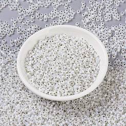 MIYUKIラウンドロカイユビーズ  日本製シードビーズ  （rr551)金箔裏地オパール  8/0  3mm  穴：1mm  約422~455PCS /ボトル  10 G /ボトル&nbsp;SEED-JP0009-RR0551