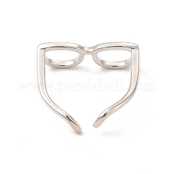 Offener Manschettenring aus Messing mit Brillengestell für Damen&nbsp;X-RJEW-F140-140P
