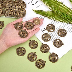 60 pièces vie de l'arbre lune pendentif à breloque triple lune déesse pendentif bronze antique pour bijoux collier boucle d'oreille fabrication artisanat&nbsp;JX339A