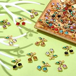 32шт 8 цвета подвески из сплава со стразами&nbsp;ALRI-CJ0001-07