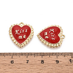 Подвески из сплава с эмалью ко дню святого валентина&nbsp;ENAM-T024-16A-G