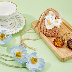 Шерстяная пряжа крючком букет ромашек автомобиль подвесные украшения HJEW-WH0069-13B