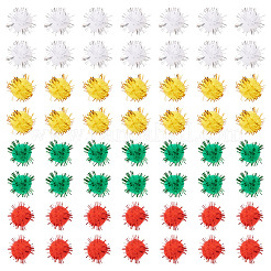 400 stücke 4 farben weihnachten handgemachte diy puppe handwerk pom pom garn pom pom bälle&nbsp;AJEW-TA0003-32