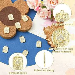 8 шт. 4 стиля латунные подвески с микропаве и кубическим цирконием&nbsp;KK-CJ0003-82