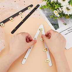 2 пара двухцветных железных корсетных бюсков с золотистыми пуговицами из нержавеющей стали 201 FIND-OC0002-36B