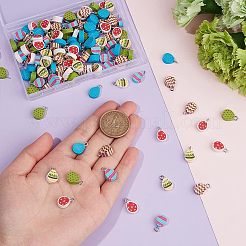 144 Stück handgemachte Charms aus Polymerton im 6 Stil&nbsp;CLAY-CA0001-25