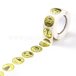 Рождественские тематические плоские круглые наклейки в рулоне&nbsp;LS-DIY-B045-12