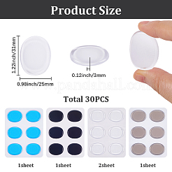 30 шт. 4-цветные овальные силиконовые наклейки на глушитель для барабанной установки&nbsp;AJEW-CP0009-72