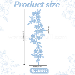 4 patch de tissu brodé informatisé Wintersweet&nbsp;PATC-ME0001-38A