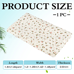 綿織物  服装アクセサリー  花模様の長方形  フローラルホワイト  1500x1300~1350x0.5mm&nbsp;DIY-WH0933-30C