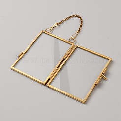 Cadres photo doubles pliants en laiton à suspendre au mur&nbsp;DIY-WH20055-124G-01