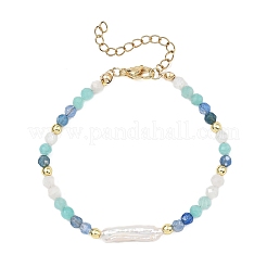 Armbänder aus natürlichen und synthetischen Edelsteinen sowie Barockperlen&nbsp;BJEW-JB13594