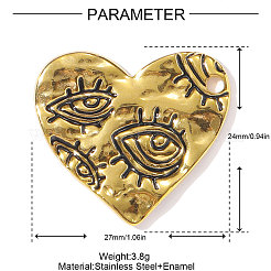 Подвески из нержавеющей стали 304 с эмалью&nbsp;STAS-OY002-36G