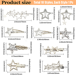 10 шт. 10 стиля: заколки-звездочки из железа и ткани с кнопками PHAR-CY0001-07