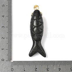 Резные подвески из натурального обсидиана&nbsp;G-P599-08G-01