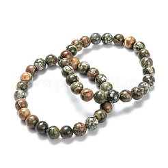 Natürliche Armbänder aus Rhyolith-Jaspis mit Stretchperlen&nbsp;G-A185-01S