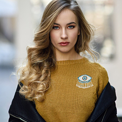 Стеклянный бисер пришивает нашивки с кисточками PATC-WH0010-23