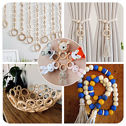 150 шт. 5 стиля деревянных соединительных колец&nbsp;WOOD-TA0002-85