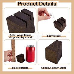 2-fach-Präsentationsständer aus Holz für Fingerringe&nbsp;RDIS-WH0006-33