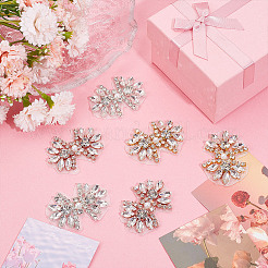 6 шт. 3-х цветный сплав с бантом из стеклянных страз AJEW-NB0006-23