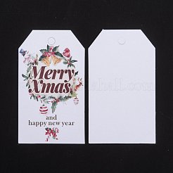紙ギフトタグ  ハングタグ  ジュートより糸付き  クリスマスの装飾のための  クリスマステーマの模様  7.6x4.5x0.02cm  穴：5mm  50個/袋&nbsp;CDIS-P005-D01