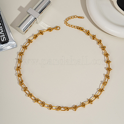 Ожерелья из нержавеющей стали с цепочкой с овальными и узловыми звеньями для унисекс LF3884-1