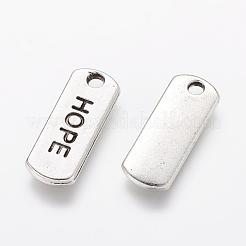 Тибетском стиле сплава прямоугольник подвески TIBEP-Q043-054-RS