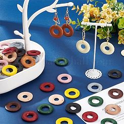 60шт 10 цвета деревянные подвески WOOD-NB0002-22