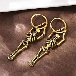 Серьги-кольца из сплава скелетов EJEW-Z132-01AG