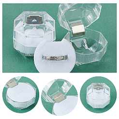 50 шт восьмиугольные прозрачные пластиковые коробки для колец&nbsp;OBOX-DC0001-02A