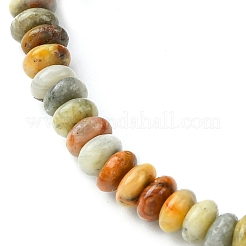 Braccialetti elasticizzati con perline rotonde piatte e naturali in agata pazza da donna&nbsp;BJEW-JB09717-04