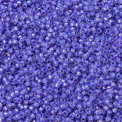 MIYUKIラウンドロカイユビーズ  日本製シードビーズ  （rr649)染めの紫の銀色のアラバスター  11/0  2x1.3mm  穴：0.8mm  約1100PCS /ボトル  10 G /ボトル&nbsp;SEED-JP0008-RR0649