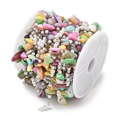 Цепочки ручной работы из натуральных ракушек и бисера&nbsp;CHS-F025-13G-02