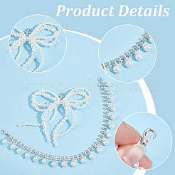 4 шт. латунные и АБС искусственные жемчуг и стразы цепочки для обуви пряжки клипсы HJEW-MA00013