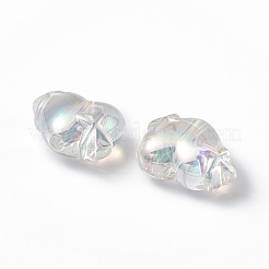 透明なアクリルビーズ  ABカラーメッキ  スターとハート  クリアAB  14.5x19.5x10mm  穴：2mm&nbsp;OACR-B005-01E