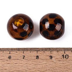 Europäische Perlen aus blickdichtem Acryl mit Leopardenmuster&nbsp;OACR-N162-18A