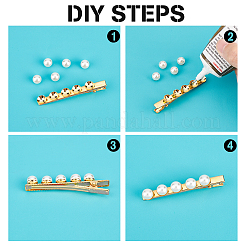 Набор для самостоятельного изготовления заколок для волос из искусственного жемчуга и бисера из железа и кожи аллигатора DIY-PH0008-28