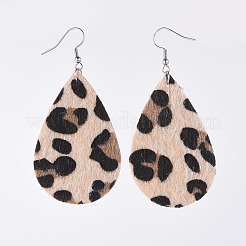 Orecchini pendenti in similpelle tessuto ecopelle&nbsp;EJEW-JE03701-01