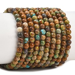 Natürliche afrikanische türkis (jasper) perlen stränge&nbsp;G-Z163-B02-4mm